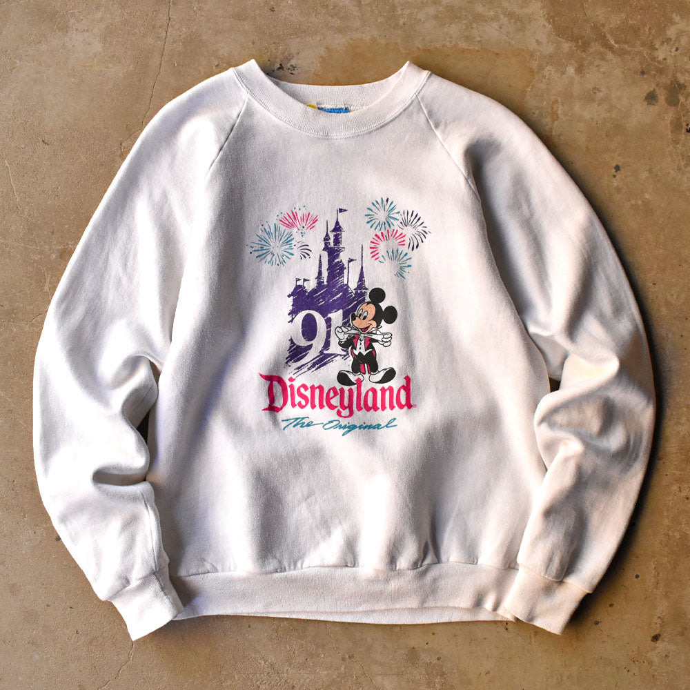 90’s Disney “Disneyland The Original/Mickey” ラグラン キャラクター スウェット 251024H