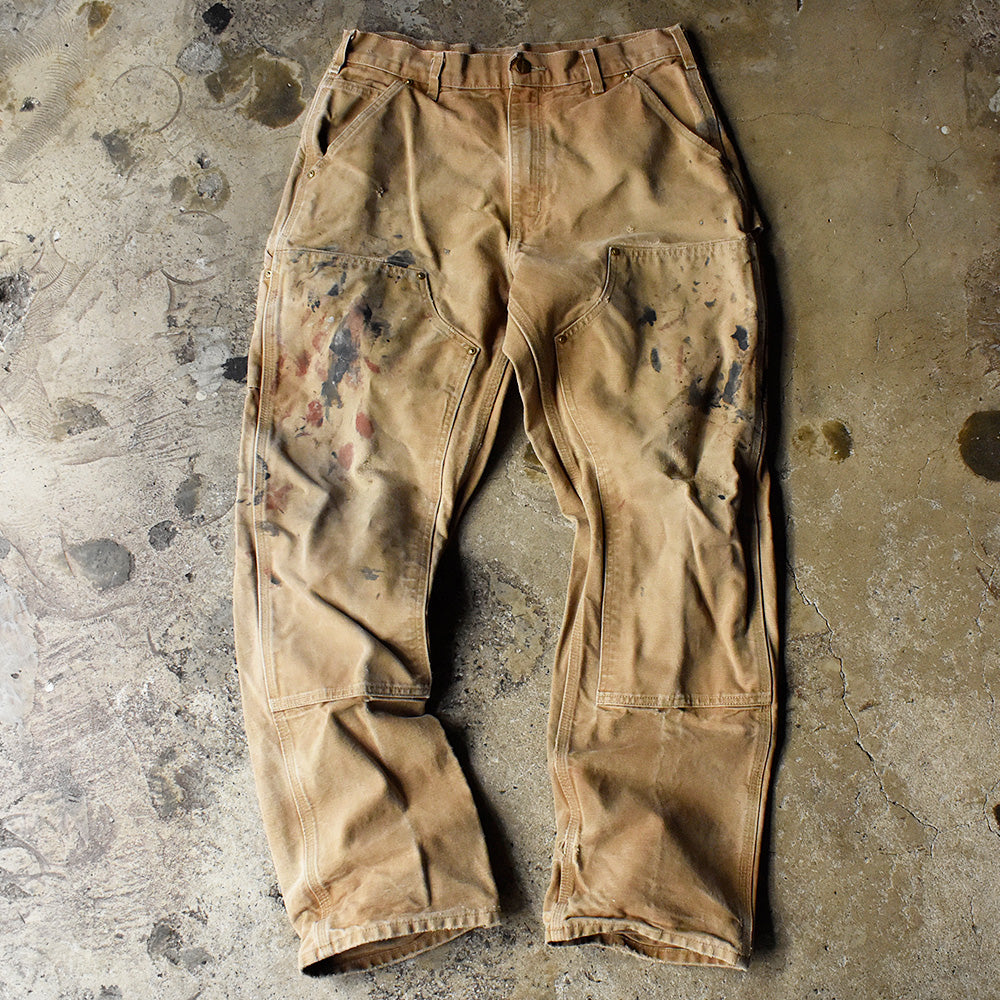 90's～ ペンキ！ Carhartt ダブルニー ダック ワークパンツ USA製 231129H