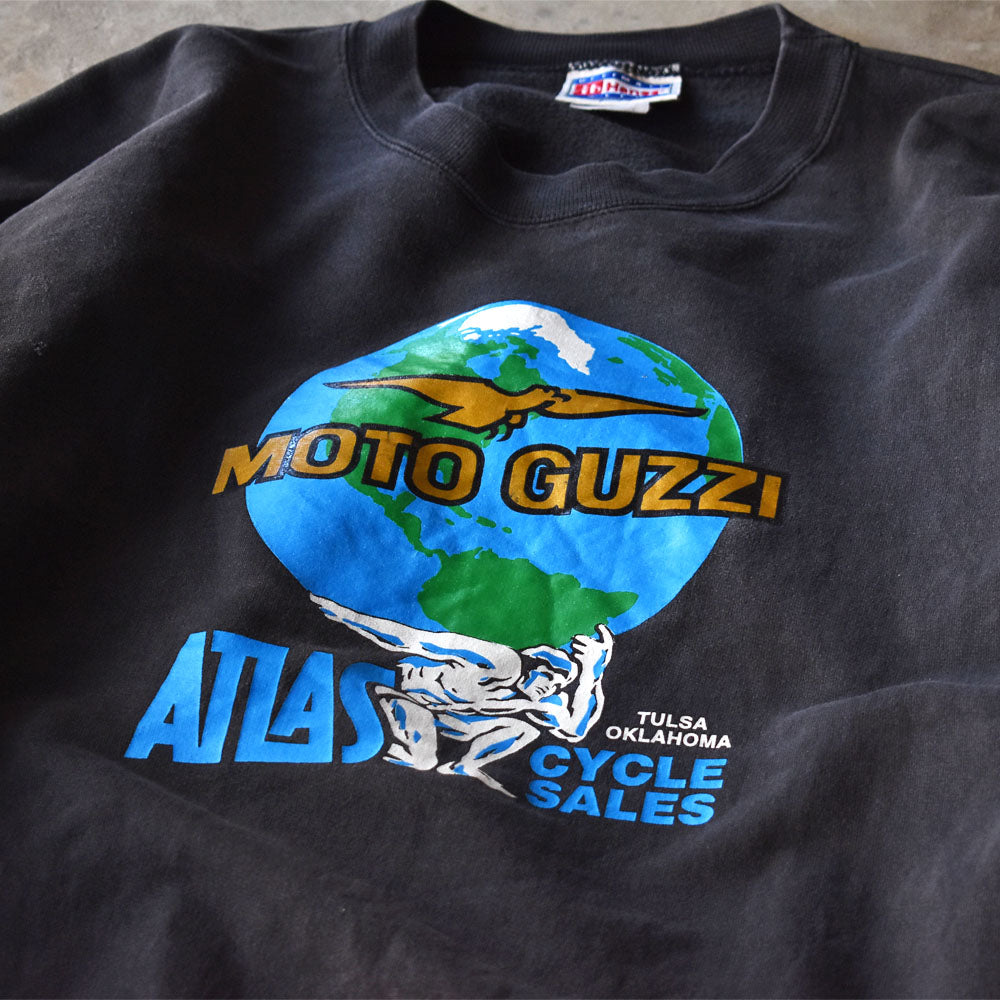 90’s  MOTO GUZZI “ATRAS CYCLE SALES” 両面プリント バイク スウェット 240131