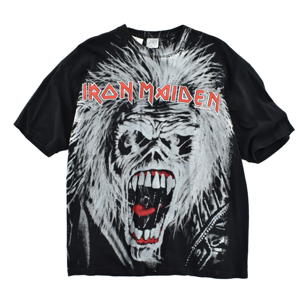 90's IRON MAIDEN "EDDIE" オールオーバープリント ヘヴィメタル ロックT 260904H