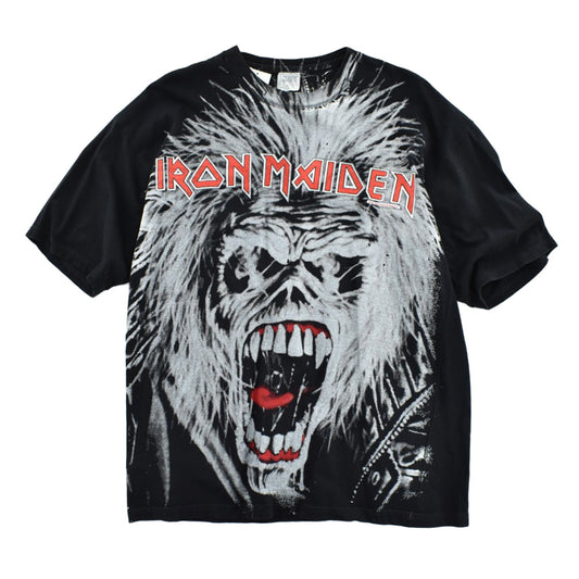 90's IRON MAIDEN "EDDIE" オールオーバープリント ヘヴィメタル ロックT 260904H