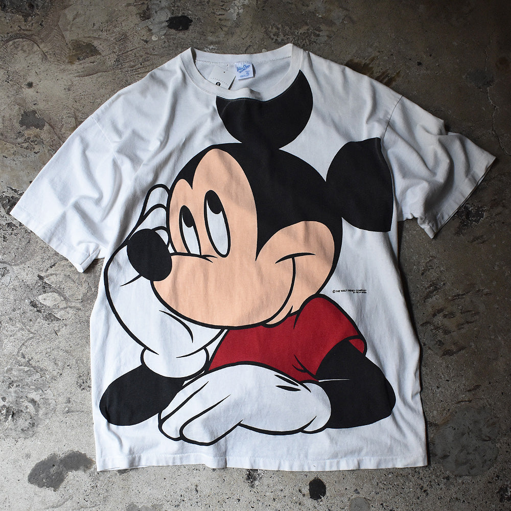 90's　AOP！　Velva Sheen　Disney　Mickey/ミッキー オーバープリント！Tee　USA製　230531H