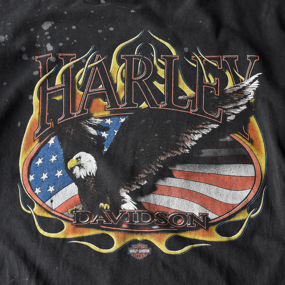 90's ボロ！ Harley-Davidson “星条旗×イーグル” Tシャツ USA製 250604H