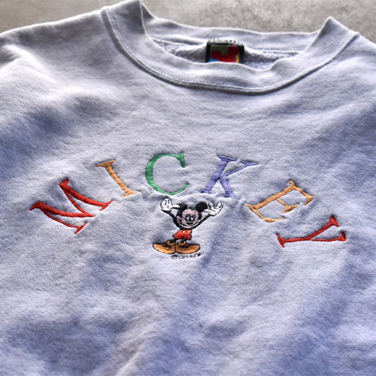 90’s Disney “Mickey“ 刺繍 スウェット 240218