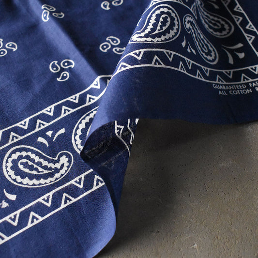 60-70's デッドストック! FAST COLOR ペイズリー柄 コットン バンダナ 250217