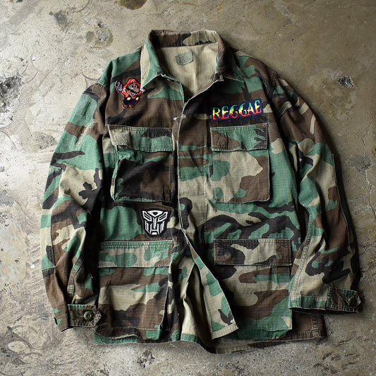 '91 U.S. ARMY ワッペンカスタム BDU ウッドランドカモ 迷彩柄 ジャケット 240914H