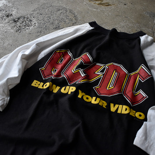 80's　AC/DC　"Blow Up Your Video"　World Tour Raglan sleeve Tee　230821H