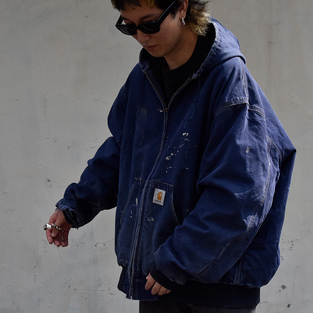 90's ペンキ！ダメージ！ Carhartt アクティブパーカー メッシュライナー 230928H