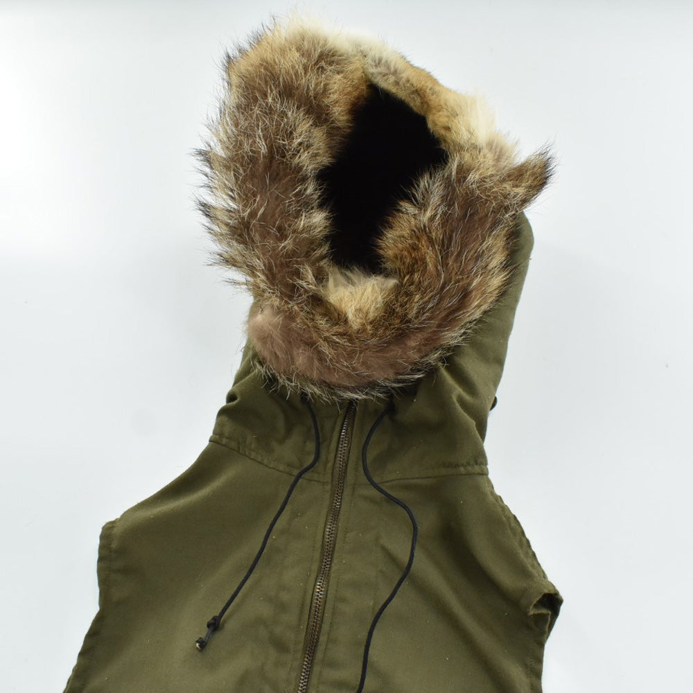 70’s U.S.NAVY ALPHA INDUSTRIES MIL-H-18374 リアルファー フードベスト ステンシル入り 261027H