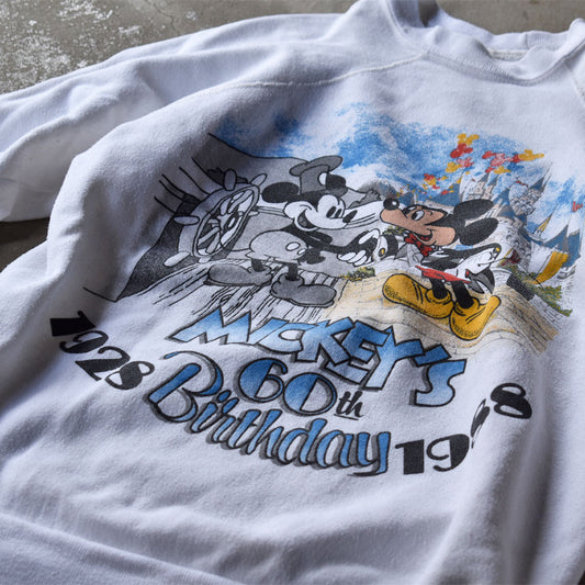 80's Disney/ディズニー ”MICKEY'S 60th Birthday” スウェット USA製 230625