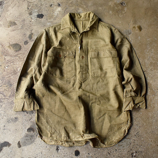 1910's~ WW1 U.S.ARMY マチ付き ウール プルオーバーシャツ 250219H