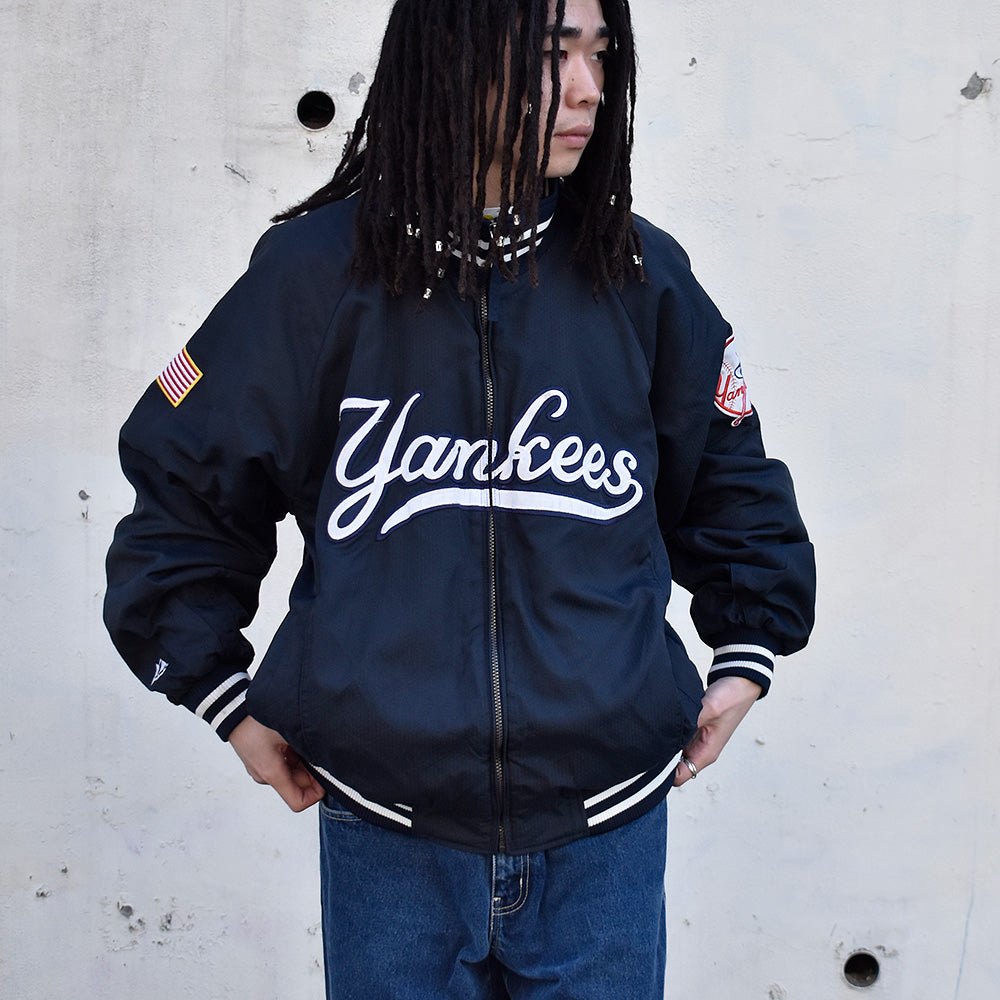 Y2K Majestic “New York Yankees” ナイロンジャケット フリースライナー 231209H