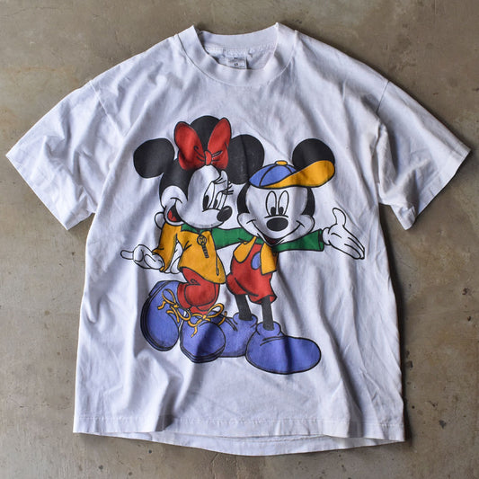 90's Disney ”Mickey&Minnie” キャラ Tシャツ 240526