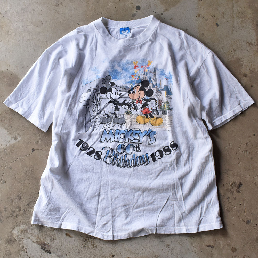 80’s Disney ”Mickey 60th birthday” キャラ Tシャツ USA製 240430