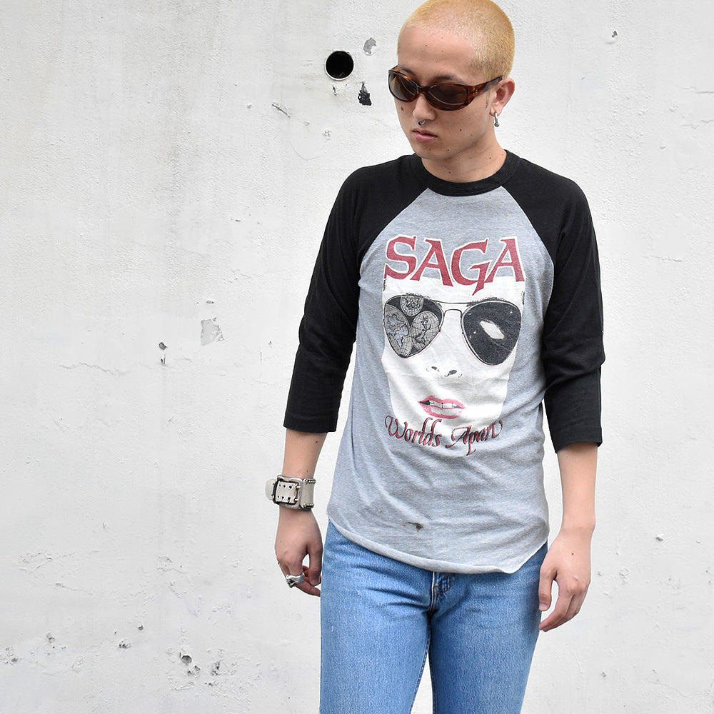 80's SAGA “Worlds Apart” Tour ラグランスリーブTシャツ 240925H