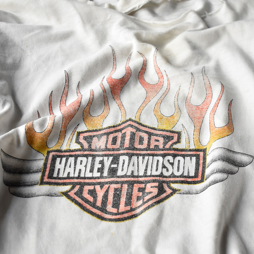 90's～ ダメージ！ Harley Davidson ロングスリーブTシャツ 241010H