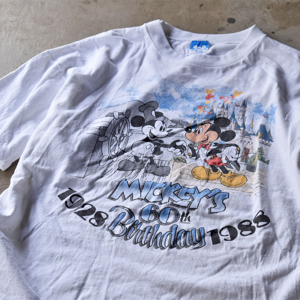 ディズニー ミッキー 60周年 キャラクターTシャツ 1988年 USA製 ヴィンテージ