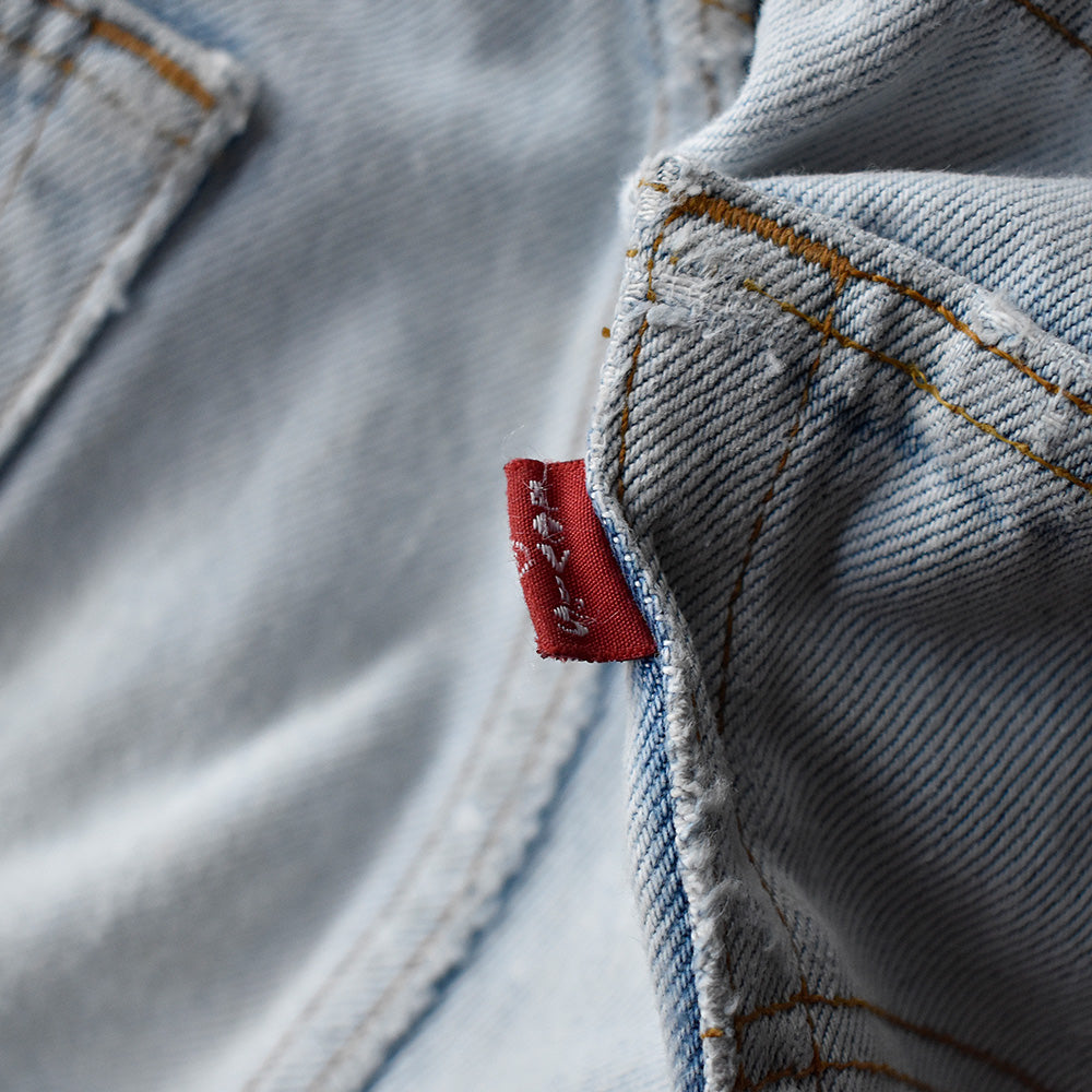 Y2K パッチカスタム！ Levi's 501 “メタル“ デニムパンツ スペイン製 アイスブルー 250520H