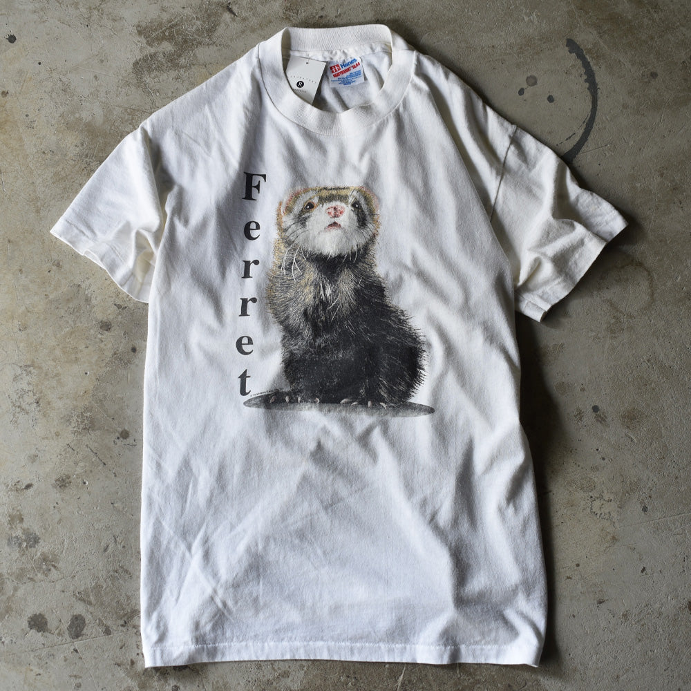90's　ferret/フェレット アニマルプリント Tシャツ　USA製　230829