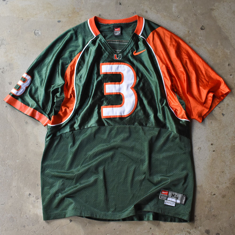 Y2K NIKE “Miami Hurricanes #3“ フットボール ゲームシャツ 240629