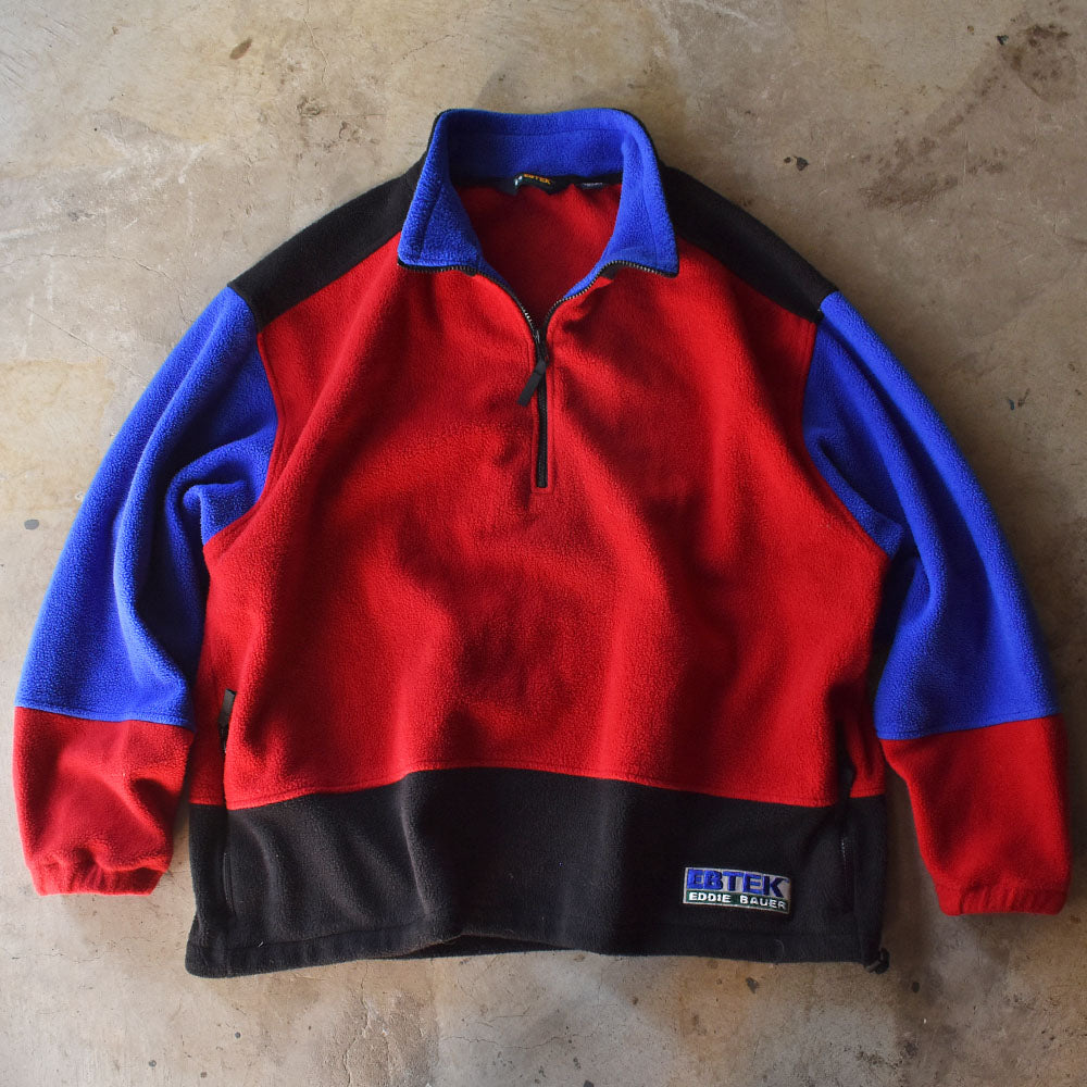 90's Eddie Bauer EBTEK ハーフジップ フリースプルオーバー USA製 