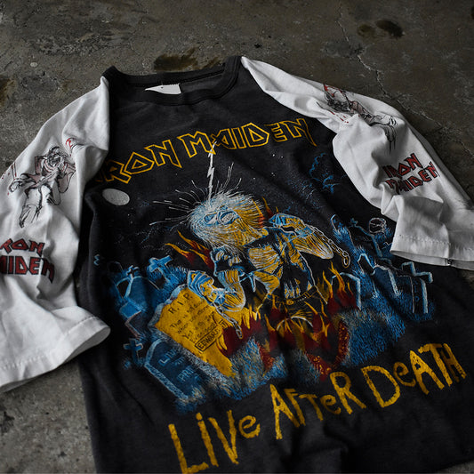 80's　Iron Maiden/アイアン・メイデン　"Live After Death" Raglan sleeve Tee　230822H