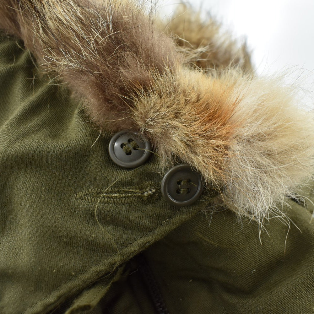 70’s U.S.NAVY ALPHA INDUSTRIES MIL-H-18374 リアルファー フードベスト ステンシル入り 261027H