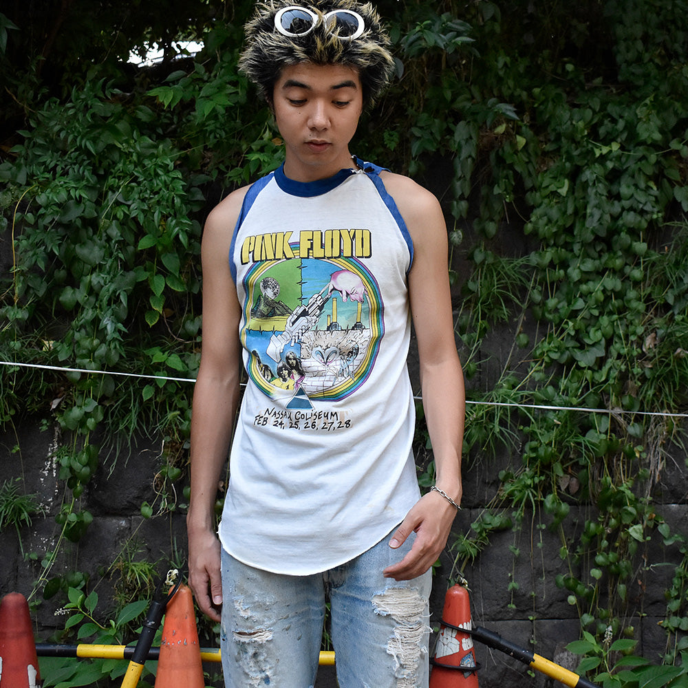 80's PINK FLOYD "NASSAU COLISEUM" Tour カットオフ ロック Tシャツ 250819H