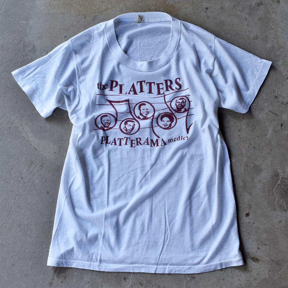 80’s The Platters “PLATTERAMA medley” バンドTシャツ USA製 230927