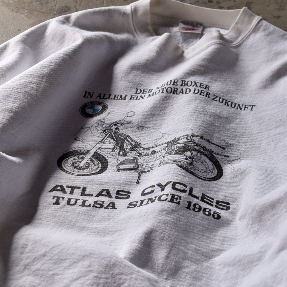 90’s BMW “ATLAS CYCLES” レーシング スウェット USA製 231126