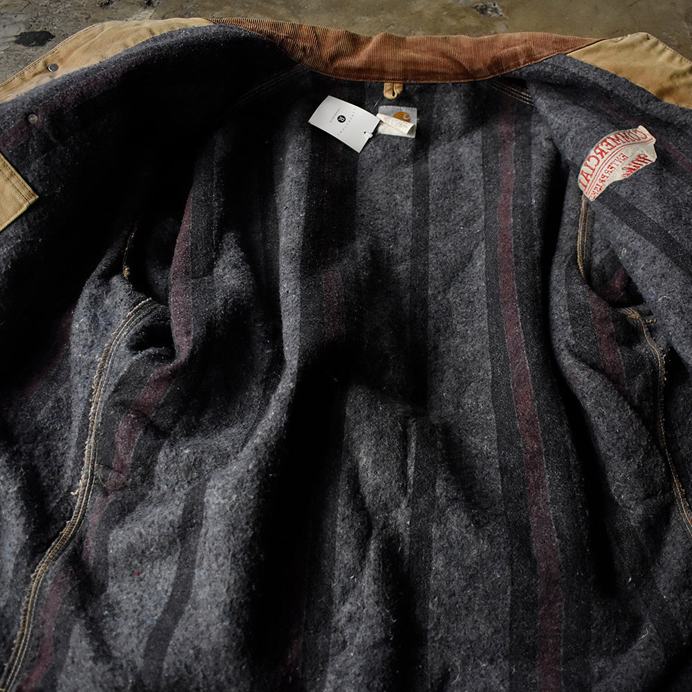 80's ペンキ！ダメージ！ Carhartt ダック チョアコート ブランケットライナー USA製 231114H