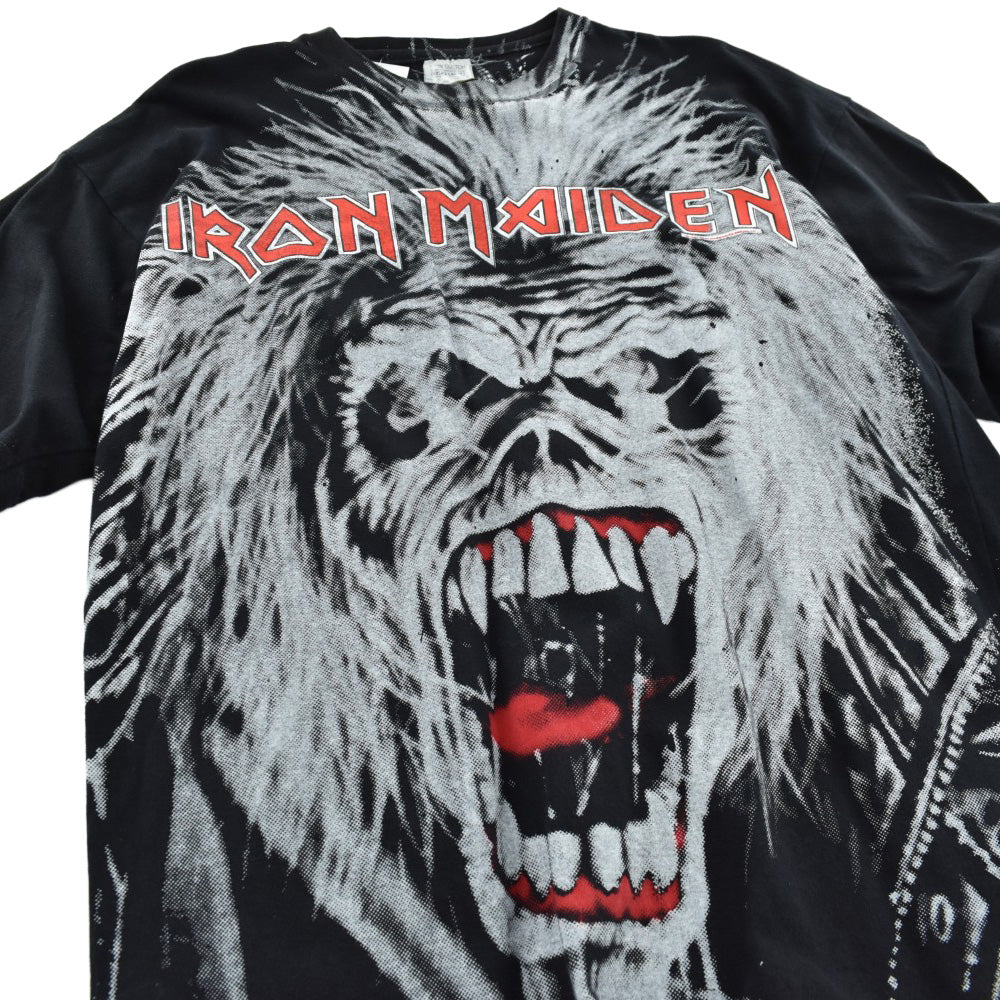 90's IRON MAIDEN "EDDIE" オールオーバープリント ヘヴィメタル ロックT 260904H