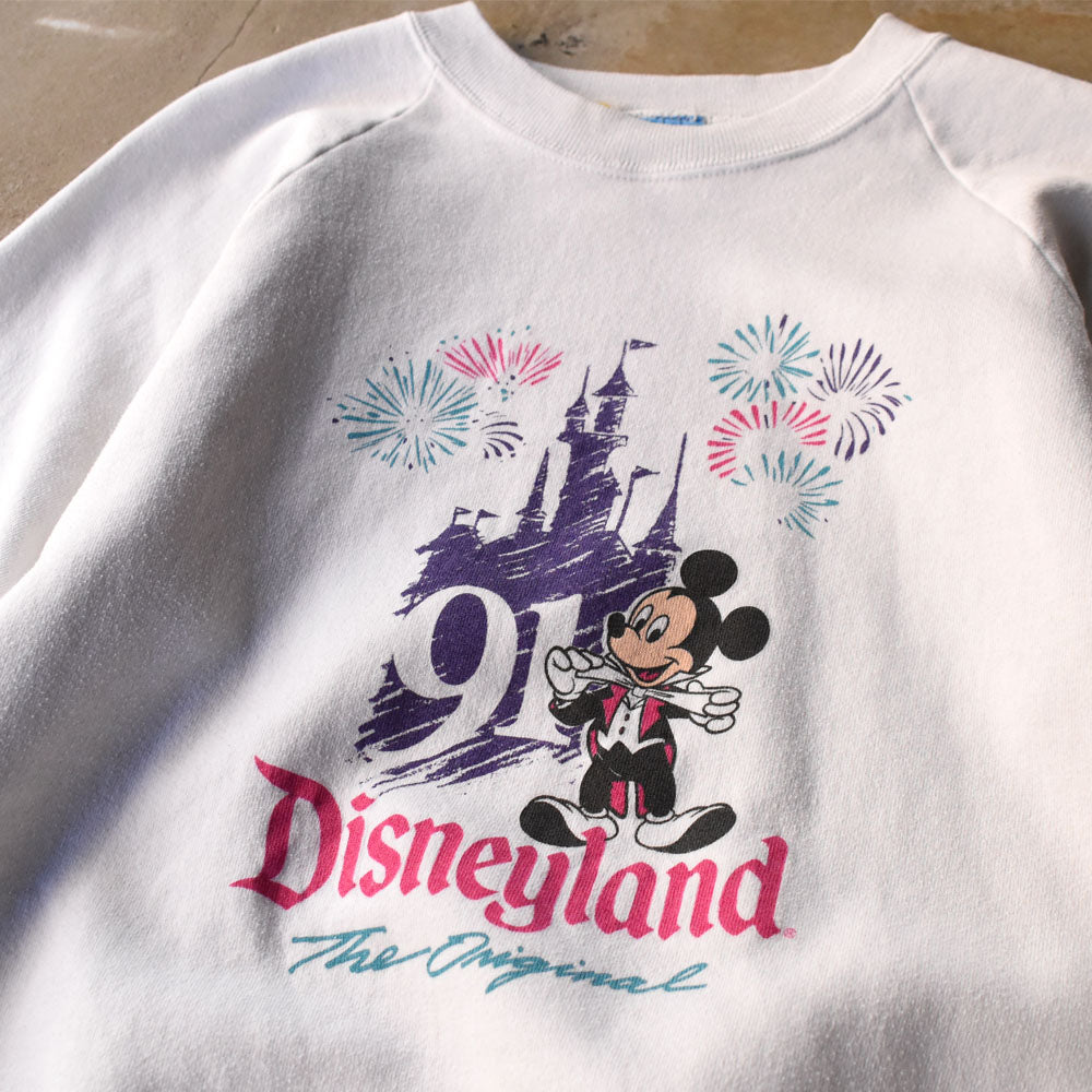 90’s Disney “Disneyland The Original/Mickey” ラグラン キャラクター スウェット 251024H