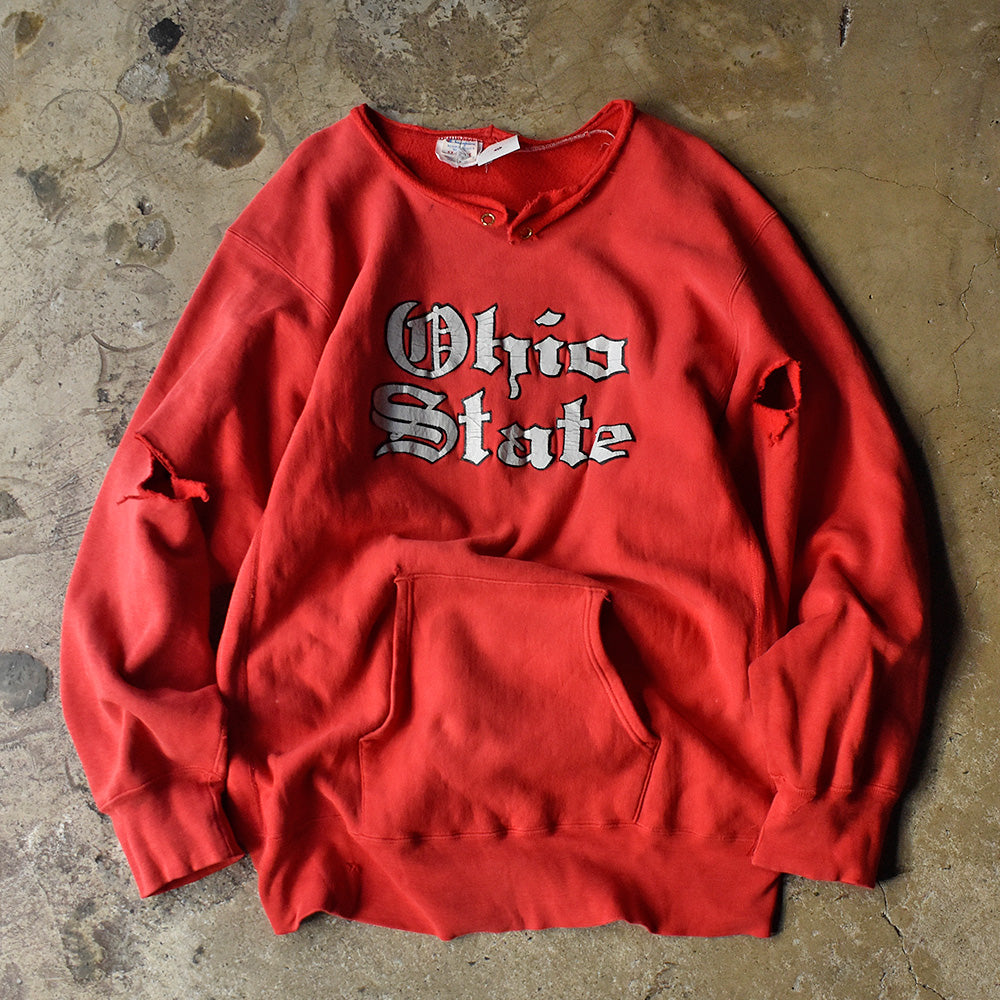 チャンピオン Ohio State リバースウィーブ パーカー カットオフ 1980年 レッド USA製 ヴィンテージ