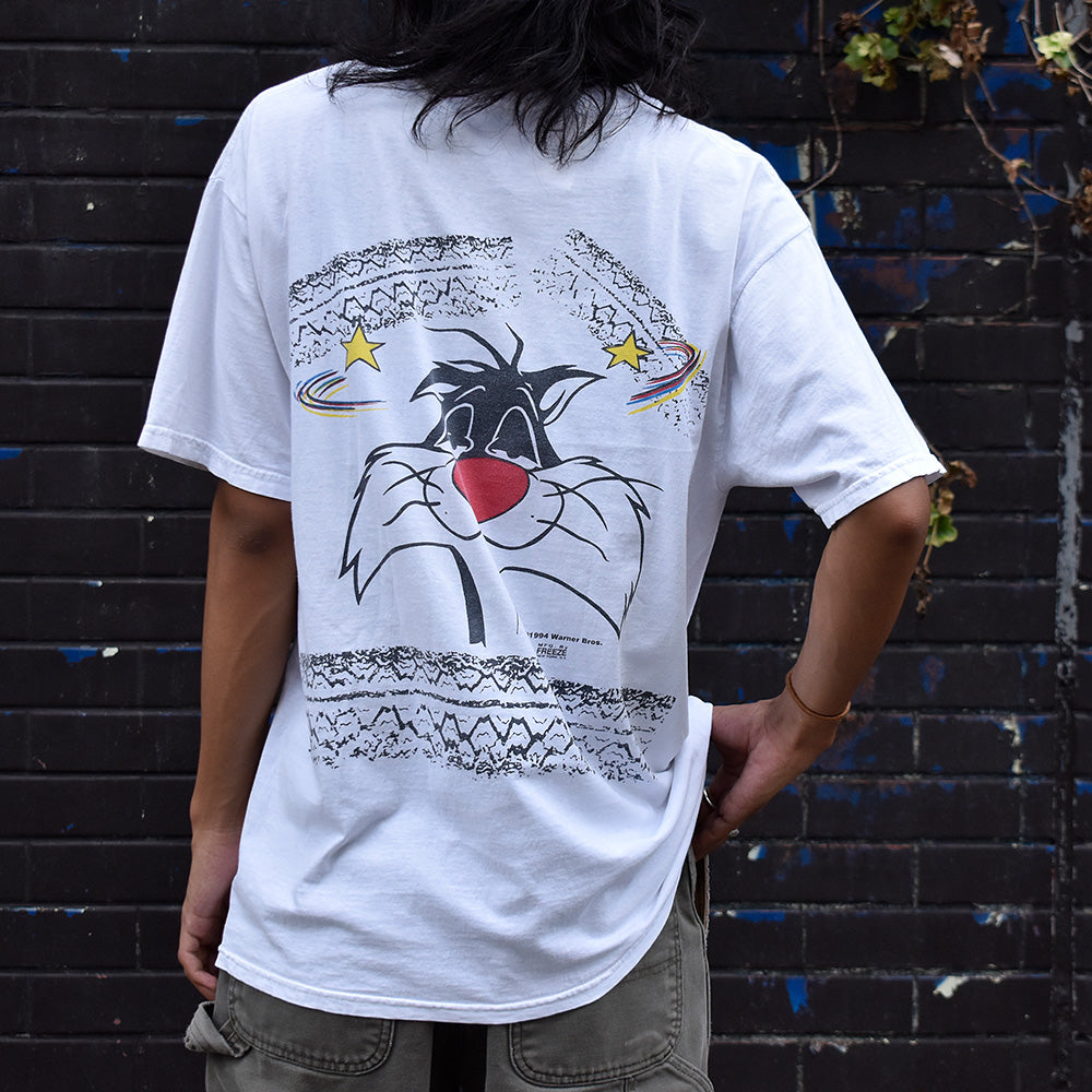 【超希少】looney tunes  刺繍　バッグプリント　シャツ　1994年製