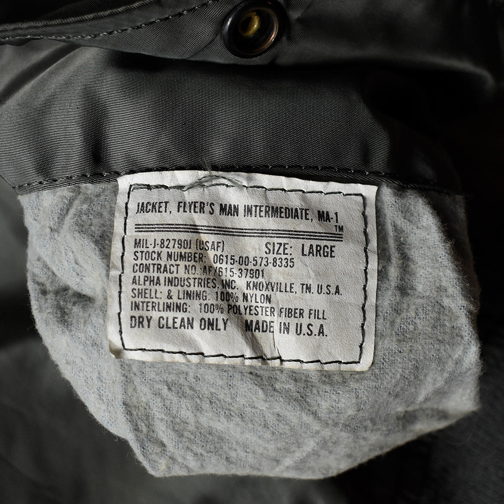 80's ALPHA “Mötley Crüe×USMC”ワッペン付き！ MA-1 フライトジャケット USA製 240212H