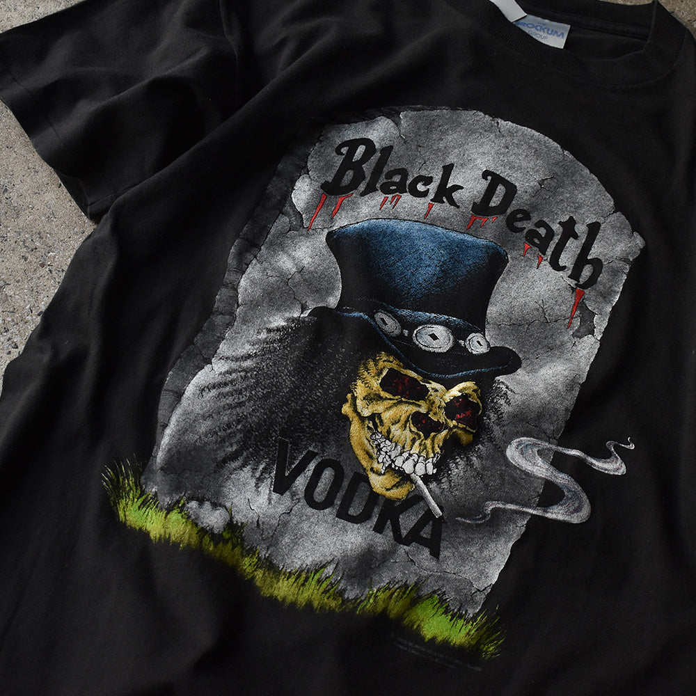 ブラック デス ウォッカ パスヘッド スカル Tシャツ 1992年 USA製 ヴィンテージ