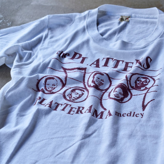 80’s The Platters “PLATTERAMA medley” バンドTシャツ USA製 230927