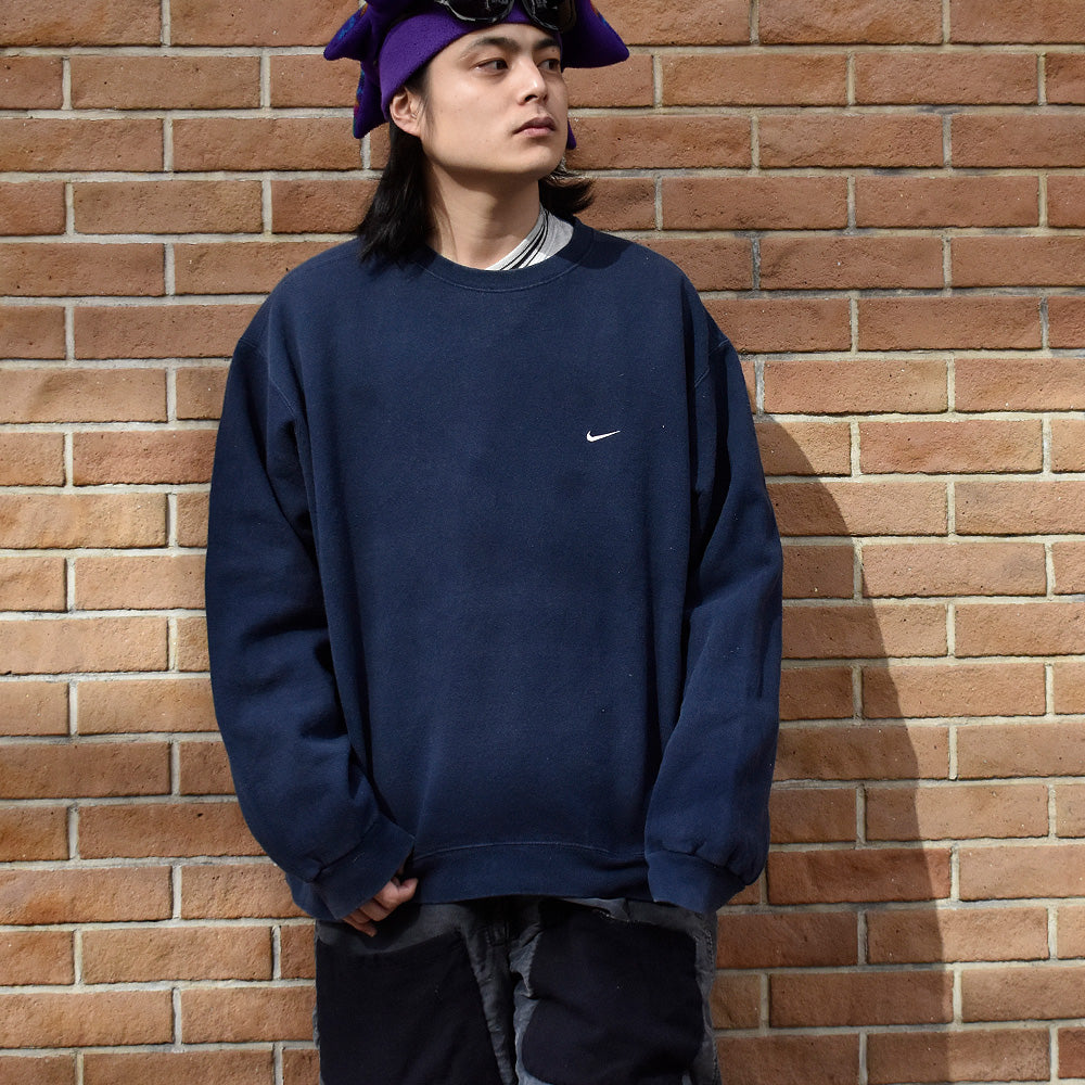 90's NIKE small swoosh logo刺繍 スウェット 240126H