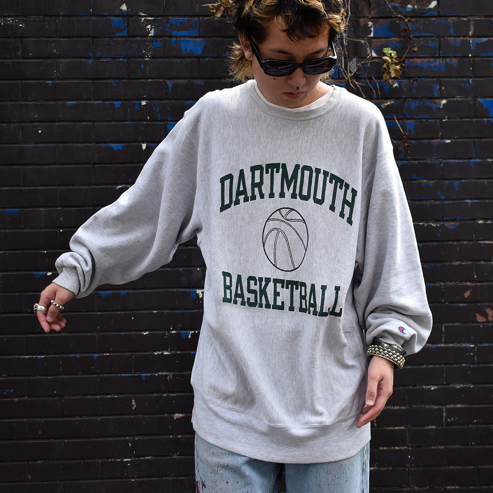 90's Champion “Dartmouth Basketball ” 3段プリント！ RWスウェット USA製 230918H