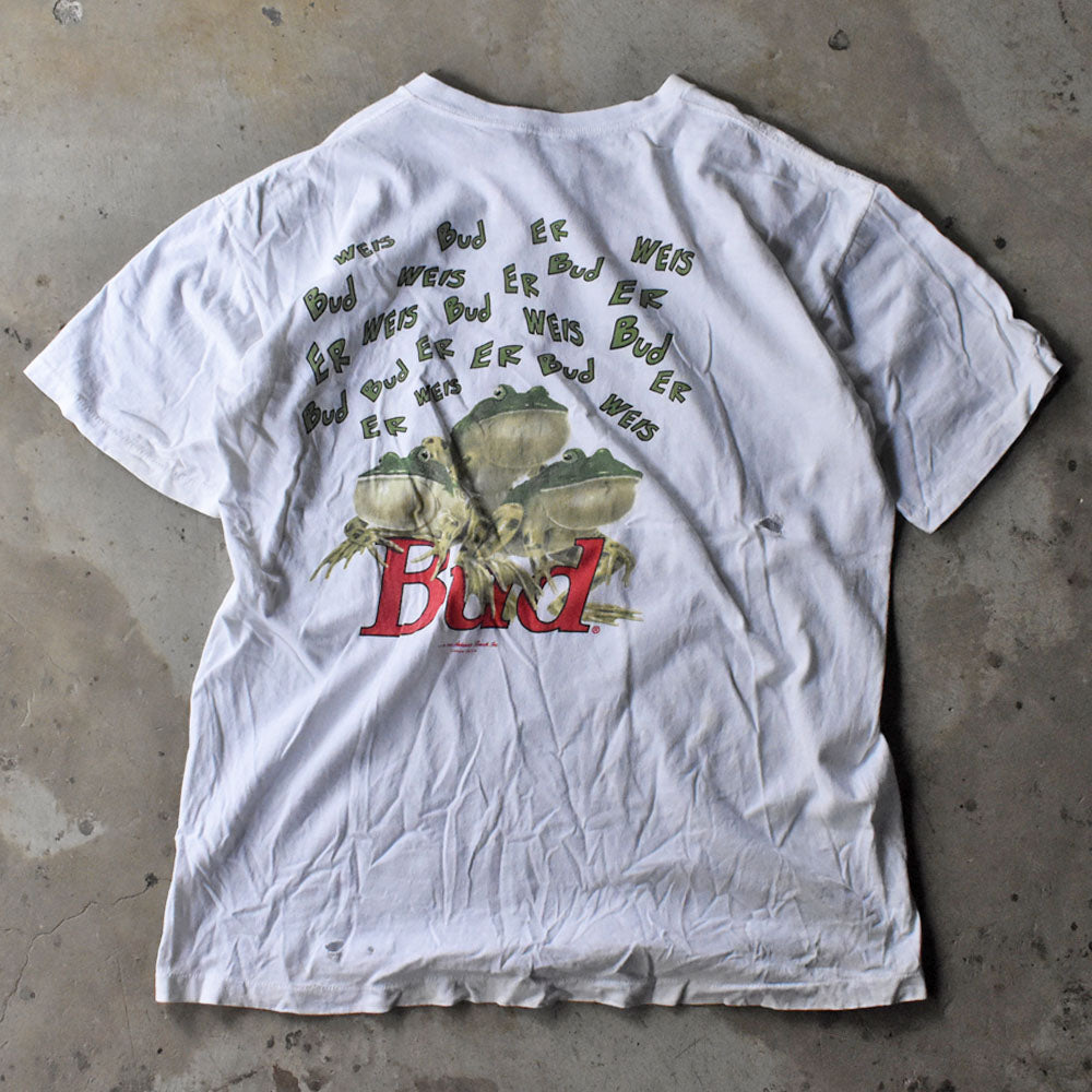 90's WILD OATS “Budweiser” 両面プリント カエル ビール 企業 Tシャツ USA製 240509