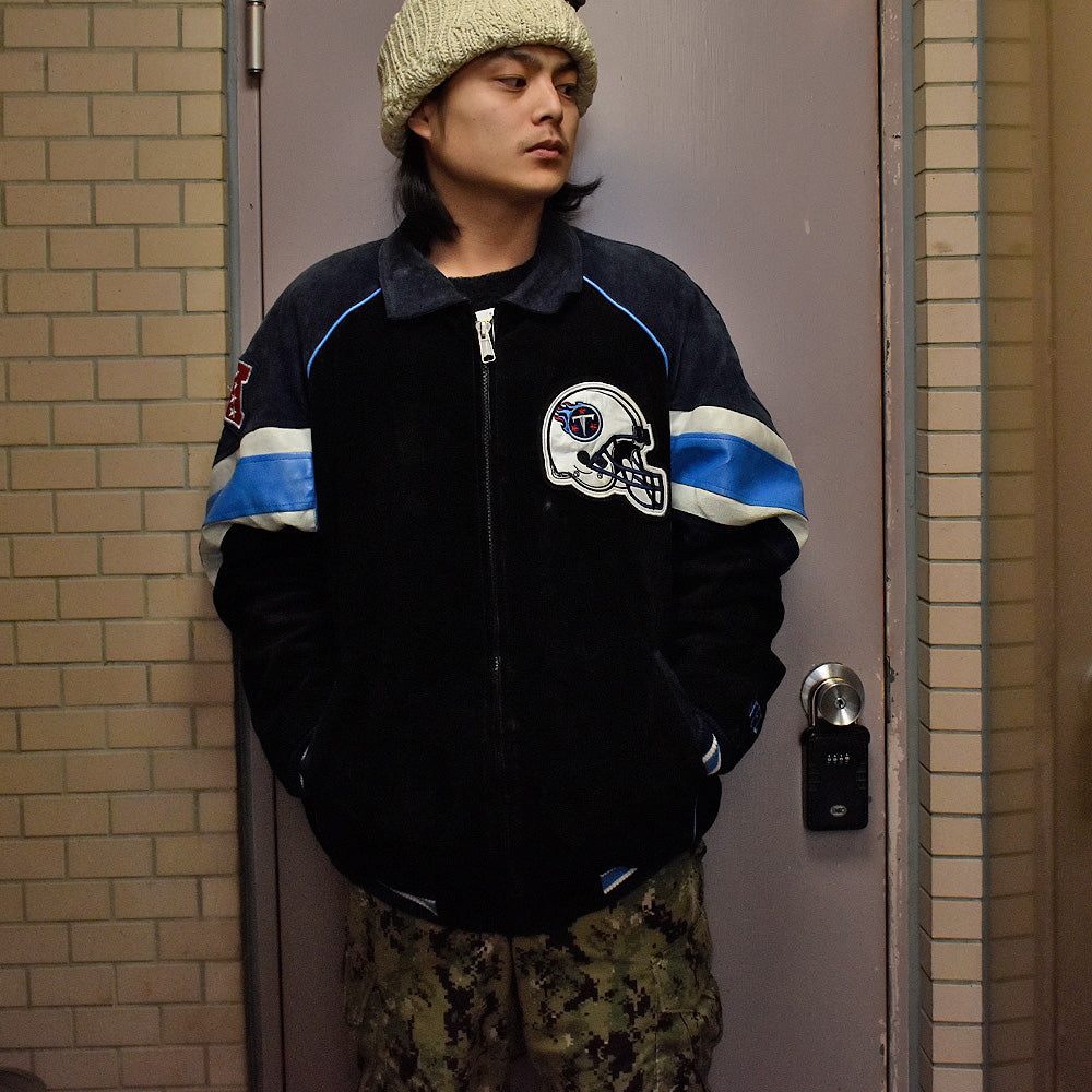 90's～ NFL “Tennessee Titans” スエードレザージャケット 231217H