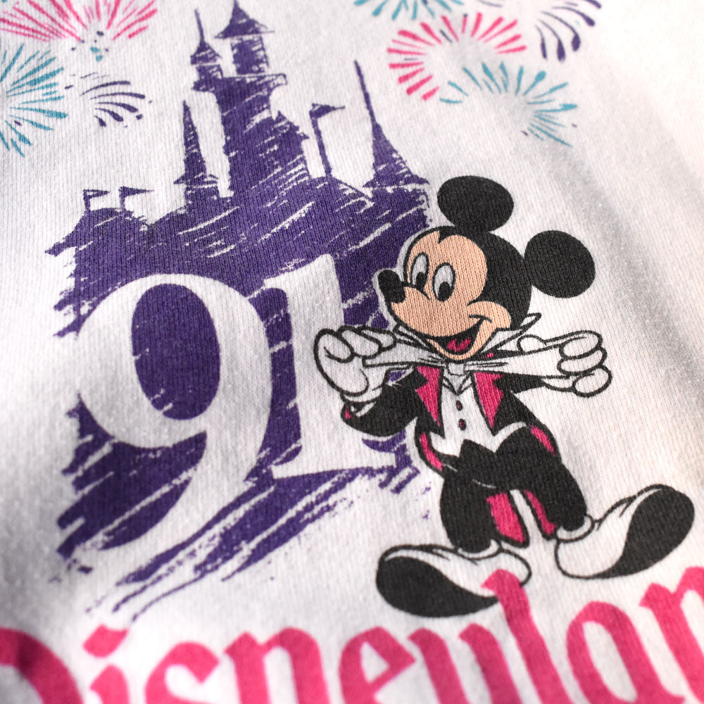 90’s Disney “Disneyland The Original/Mickey” ラグラン キャラクター スウェット 251024H