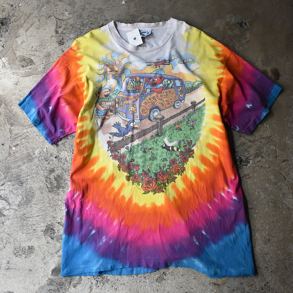 90's　LIQUID BLUE　Grateful Dead/グレイトフル・デッド　 "DEAD BEARS "　Summer Tour タイダイTee　230629H