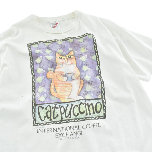 90's "CATPUCCINO" 猫 アートTシャツ USA製 260515H
