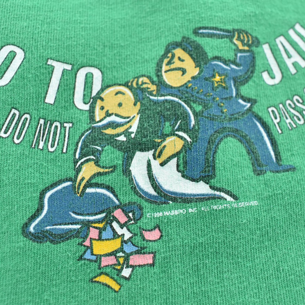 90's MONOPOLY "GO TO JAIL" ゲームTシャツ 260811H