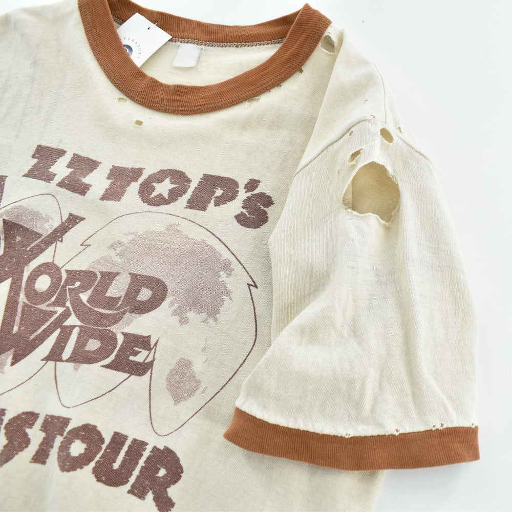 70's ZZ TOP "WORLDWIDE TEXAS TOUR" 1976 リンガー ロックTシャツ 260908H