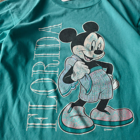 90's Disney “FLORIDA” Mickey キャラ Tシャツ USA製 250827H