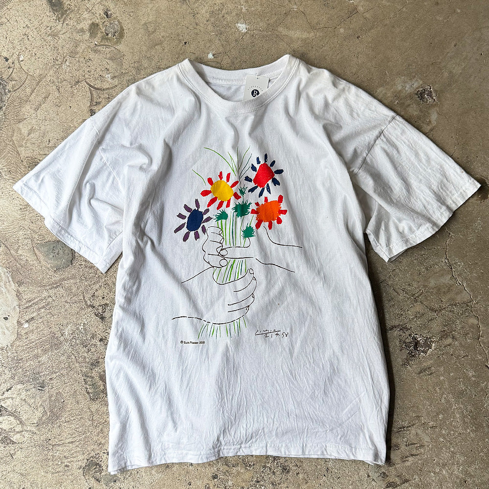 Y2K Pablo Picasso “花束を持つ手” art Tシャツ 240325H