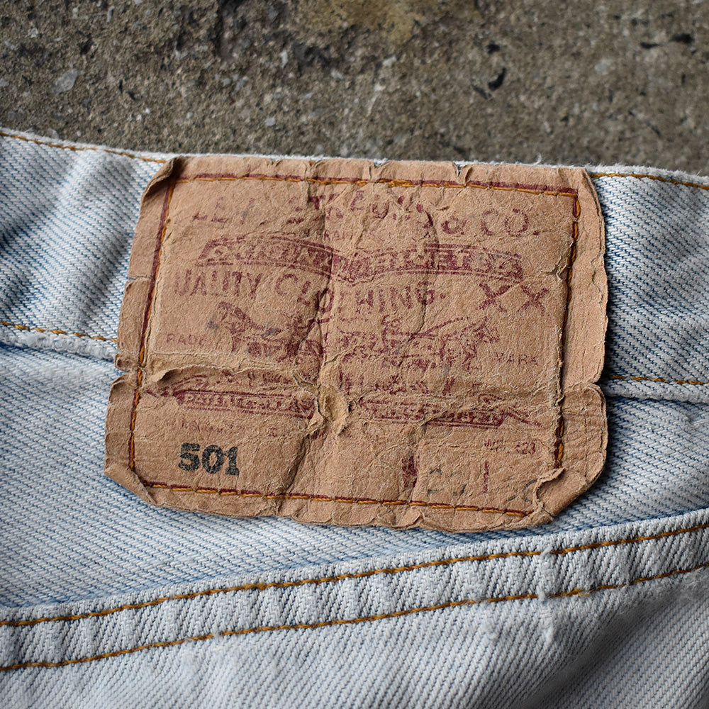Y2K パッチカスタム！ Levi's 501 “メタル“ デニムパンツ スペイン製 アイスブルー 250520H